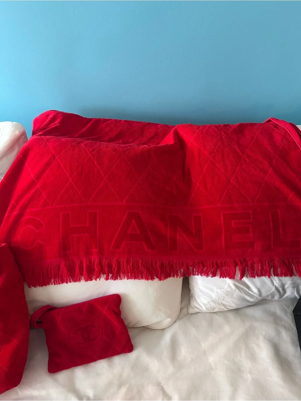 CHANEL Red Terry 3 pc. Beach Set - Picture 5 of 13